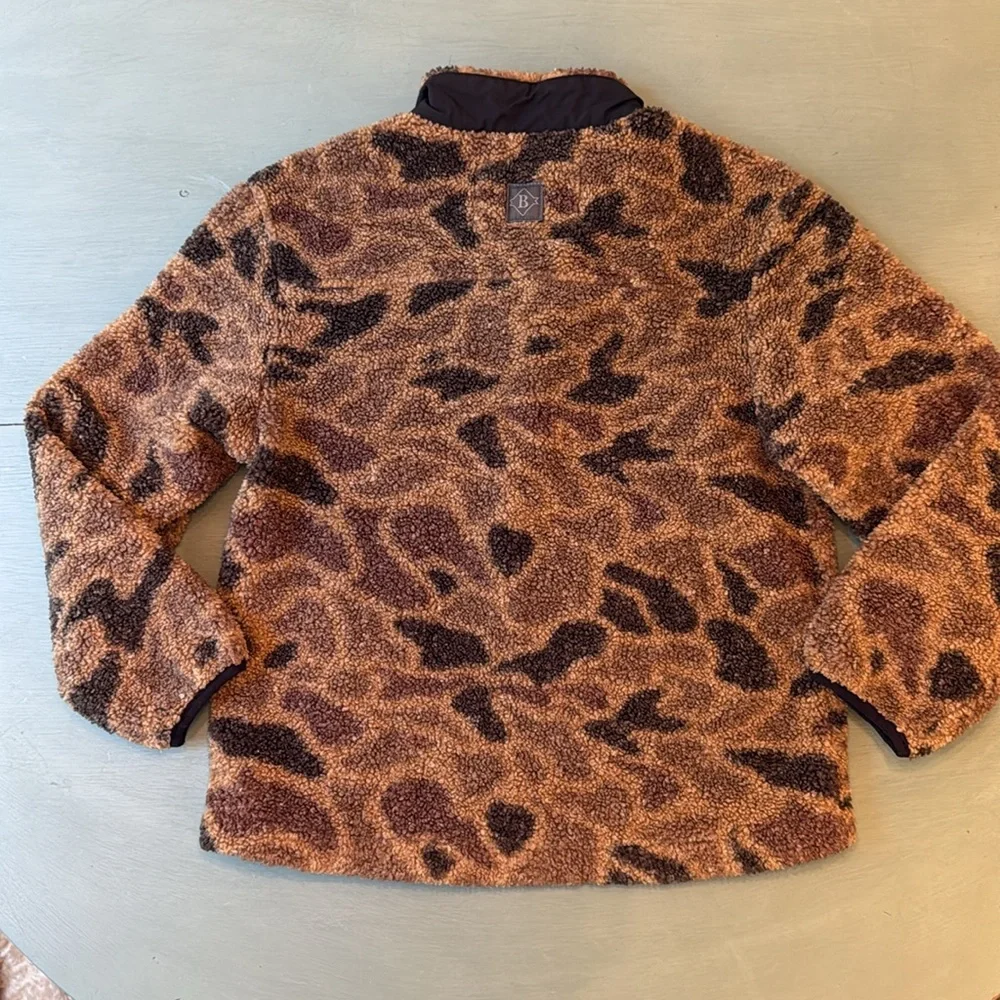 Burlebo Boys Youth Alpine Camo Sherpa 1/4 Zip Jacket